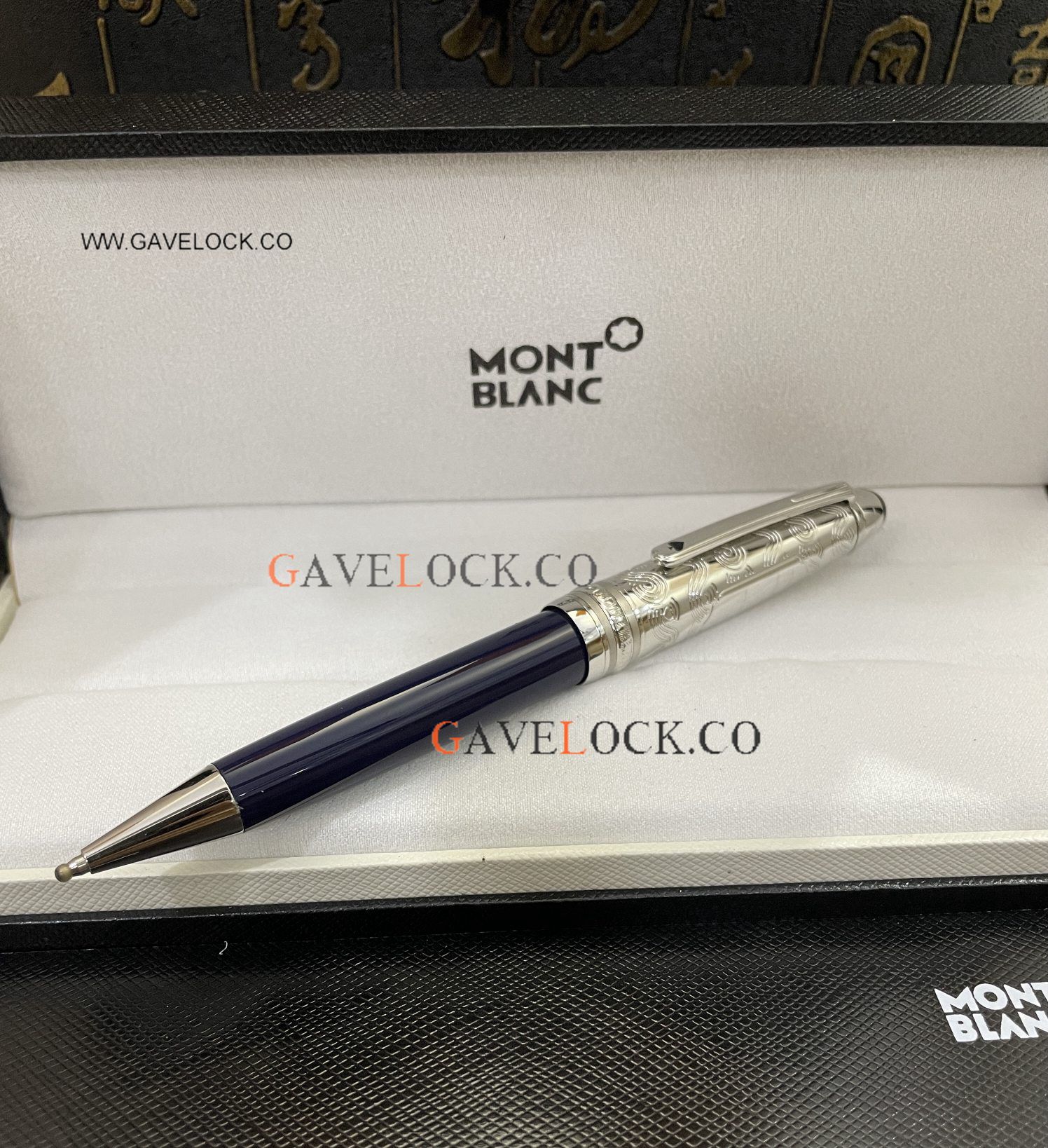 AAA Copy Montblanc Meisterstuck 80 Days Classique Doue 145 Ballpoint Blue Silver